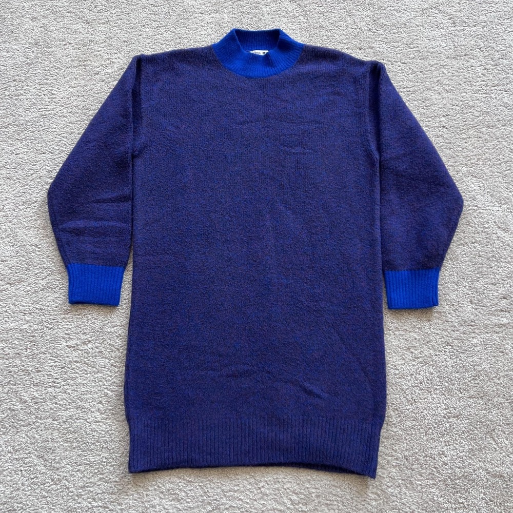 JW Anderson X Uniqlo Mock Neck Tunic Sweater Dress Womens Large Blue JWA Logo